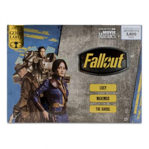 Fallout Movie Maniacs Actionfiguren 3er-pack Lucy & Maximus & The Ghoul (gitd) (gold Label)