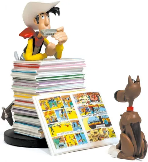 Lucky Luke Figur Mit Bcherstapel