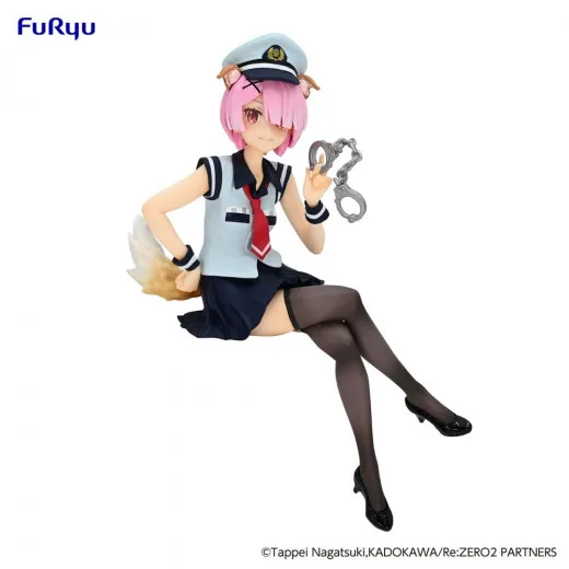 Re:zero Starting Life In Another World Noodle Stopper Pvc Statue Ram Police Officer Cap With Dog Ears