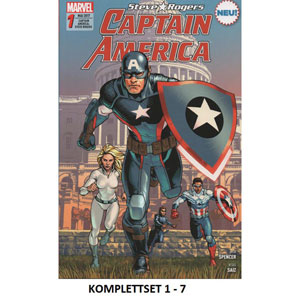 Captain America - Steve Rogers 001 - 007 - Komplettset