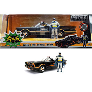 Batman Diecast Modell 1/24 1966 Classic Tv Series Batmobil Mit Figur